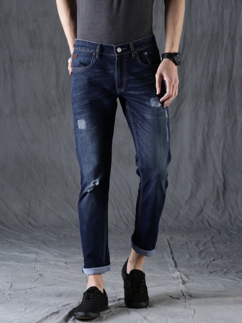 

WROGN Men Blue Slim Fit Mid-Rise Mildly Distressed Stretchable Jeans