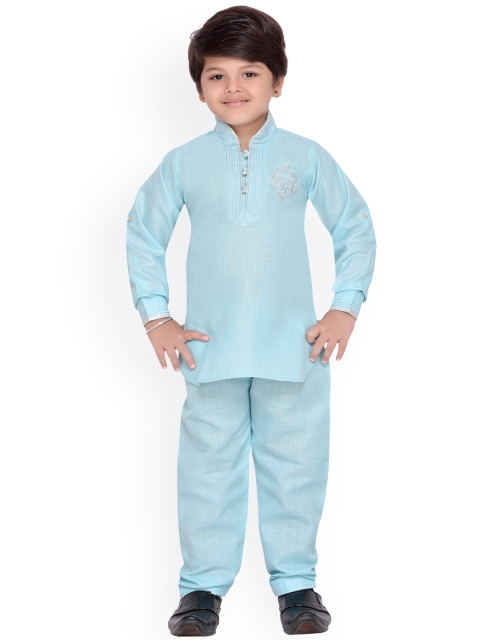 

Aj DEZInES Boys Blue Solid Kurta Set