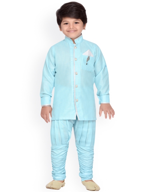 

Aj DEZInES Boys Blue Solid Kurta Set