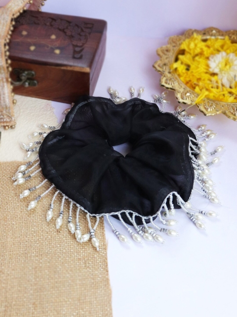 

Soho Boho Studio Women Black & White Embellished Ponytail Holders