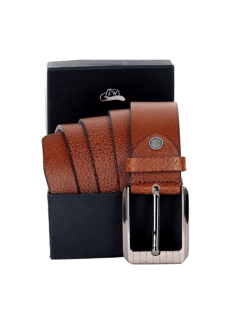 

Leather World Men Tan Brown Leather Formal Belt