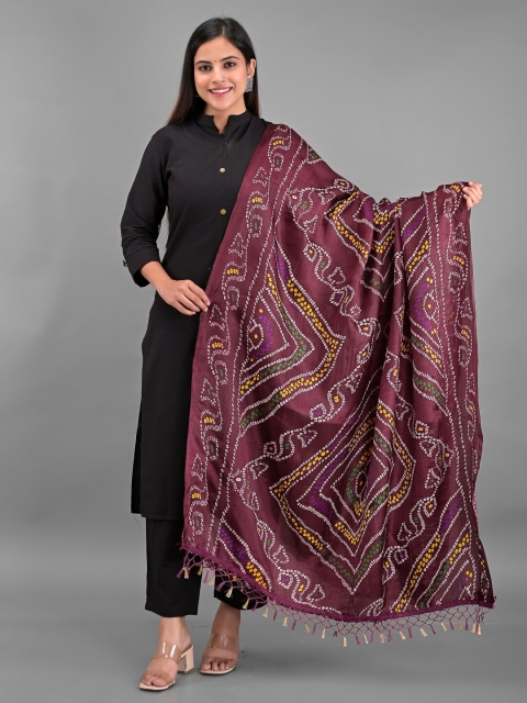 

Apratim Women Bandhani Printed Dupatta, Maroon