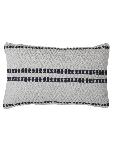 

HERE&NOW White & Blue Rectangle Cotton Cushion Covers