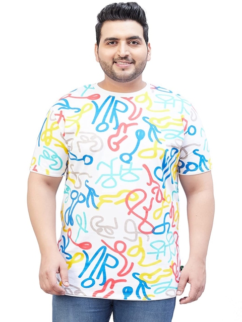 

Rodzen Men Plus size Multicoloured Printed Pure Cotton T-shirt, Multi