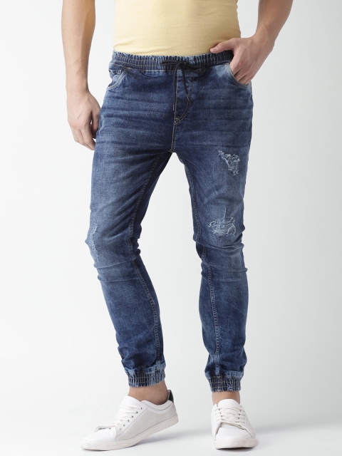 

Mast & Harbour Men Blue Tapered Fit Mid-Rise Mildly Distressed Stretchable Jeans
