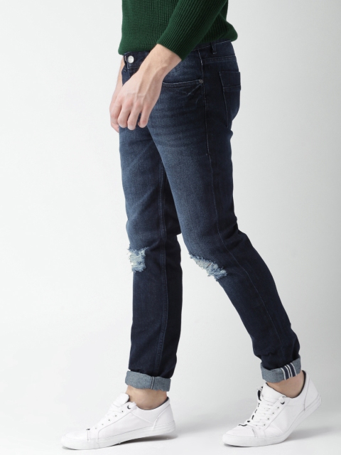 

Mast & Harbour Men Blue Slim Fit Mid-Rise Slash Knee Jeans