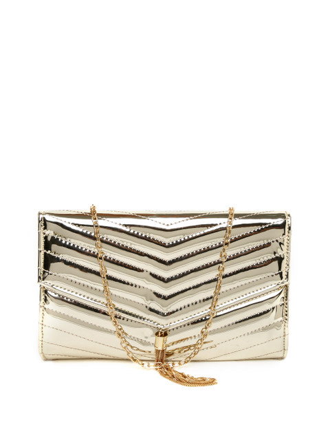 

ToniQ Gold-Toned Glossy Quilted Envelope Clutch with Chain Strap