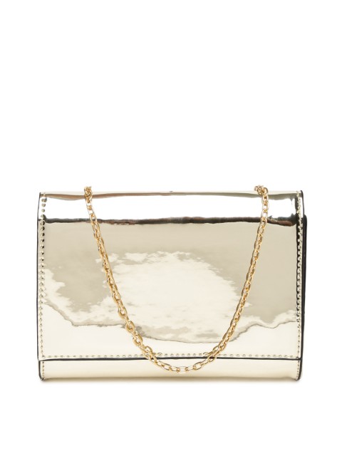 

ToniQ Gold-Toned Glossy Clutch with Chain Strap