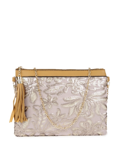 

ToniQ Beige Sequin Sequel Embellished Purse
