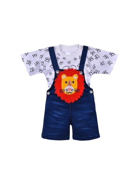 

Wish Karo Boys Red & Blue Printed Dungaree