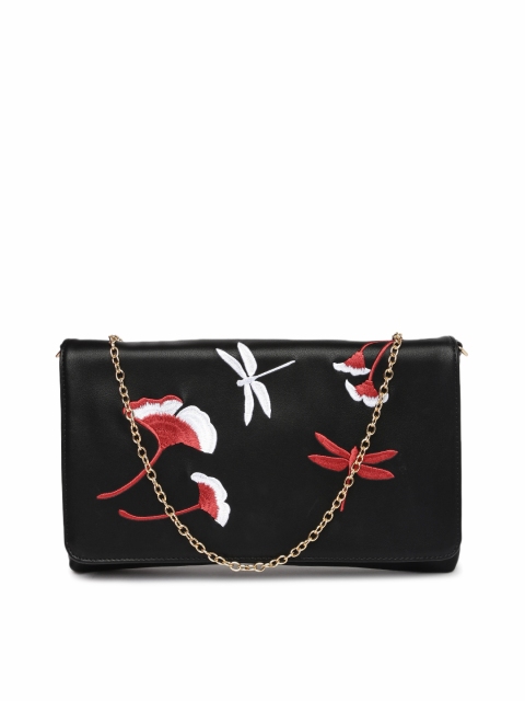 

ToniQ Black Embroidered Clutch