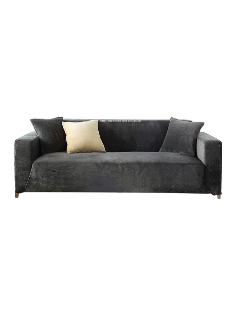 

HOUSE OF QUIRK Grey Solid Double Seater Sofa Cover