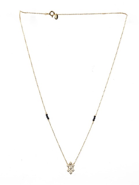 

PALMONAS 18K Gold-Plated Black Beaded 925 Sterling Silver Mangalsutra