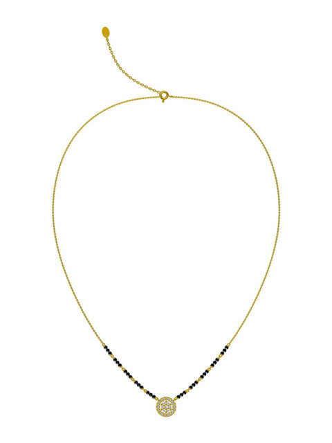 

PALMONAS Gold-Plated White CZ Studded Mangalsutra