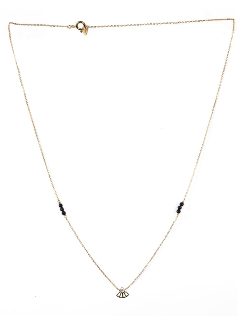 

PALMONAS Gold-Plated Black Beaded Mangalsutra