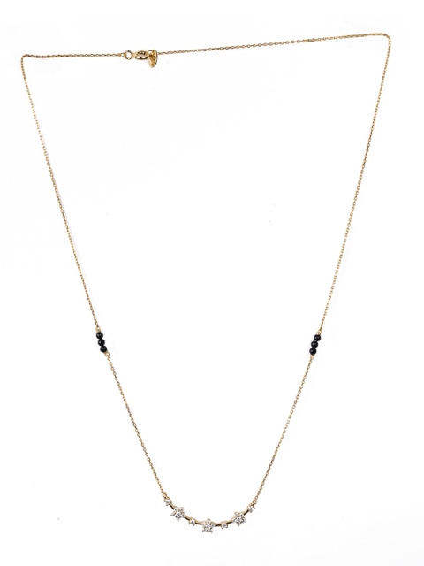 

PALMONAS 18K Gold -Plated 925 Sterling Silver Black Beaded Mangalsutra
