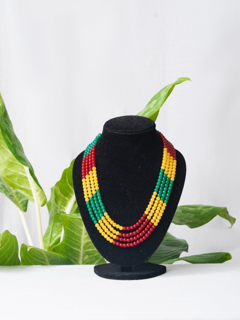 

Unnati Silks Women Yellow & Red Beaded Layered Necklace