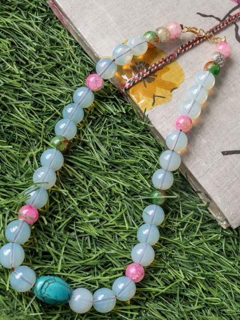 

Unnati Silks Blue & Pink Artificial Beads Necklace