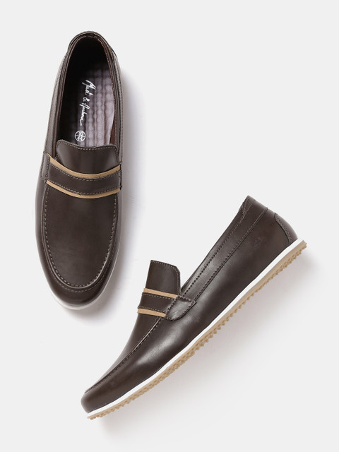 

Mast & Harbour Men Coffee Brown Slip-On Sneakers