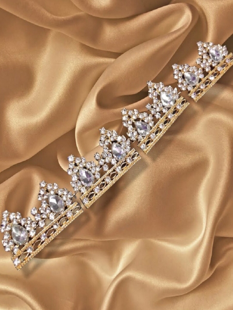 

Proplady Girls Gold-Toned & White Embellished Tiara