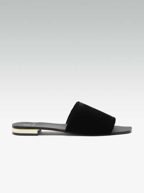 

Carlton London Women Black Solid Open Toe Flats