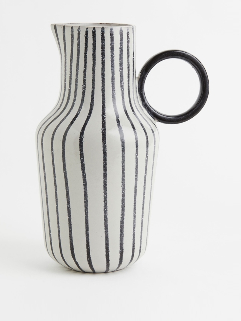 

H&M White & Black Printed Terracotta Jug