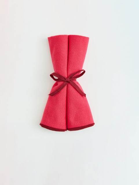 

H&M Set Of 2 Red Solid Table Napkins