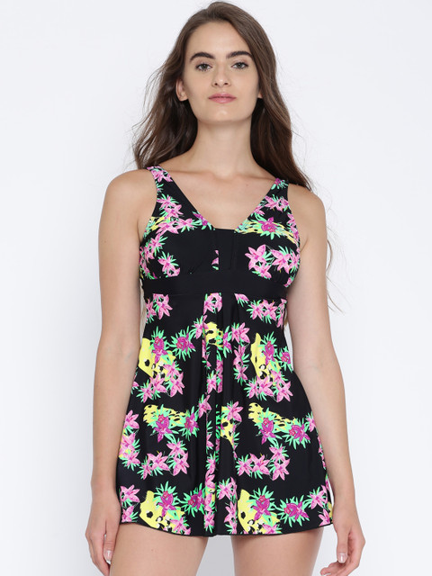 

Heart 2 Heart Black & Pink Floral Print Swimming Dress SW11096FLAUB
