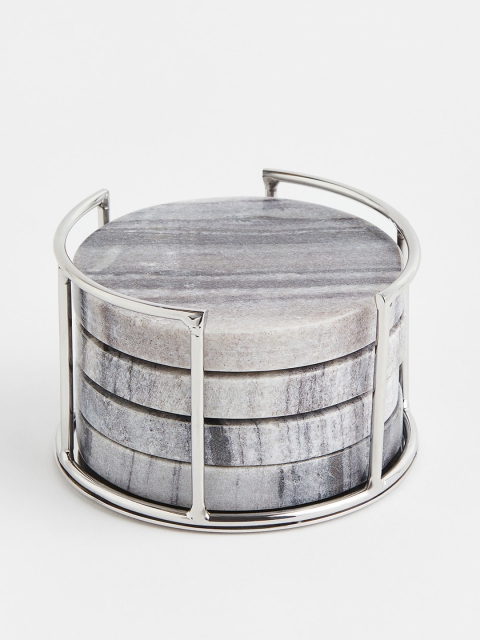 

H&M Set of 4 Marble Coasters, Grey