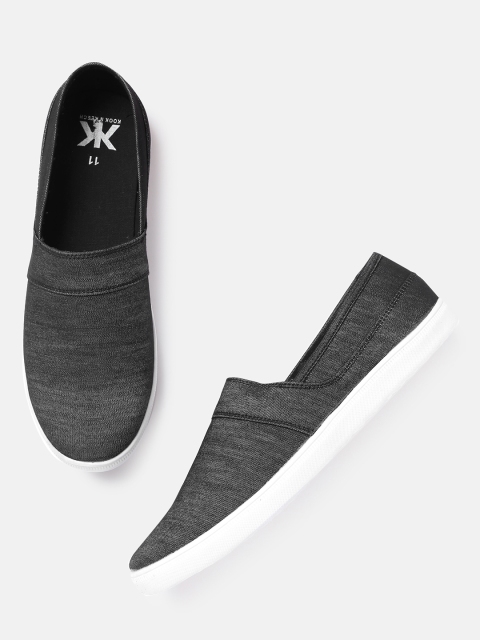 

Kook N Keech Men Charcoal Grey Slip-On Sneakers