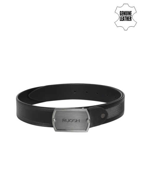 

Ruosh Men Black Solid Genuine Leather Belt