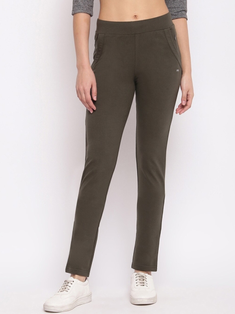 

Marvel Women Olive Green Solid Track Pants
