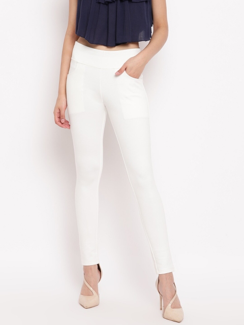 

Marvel Women White Woven Jeggings