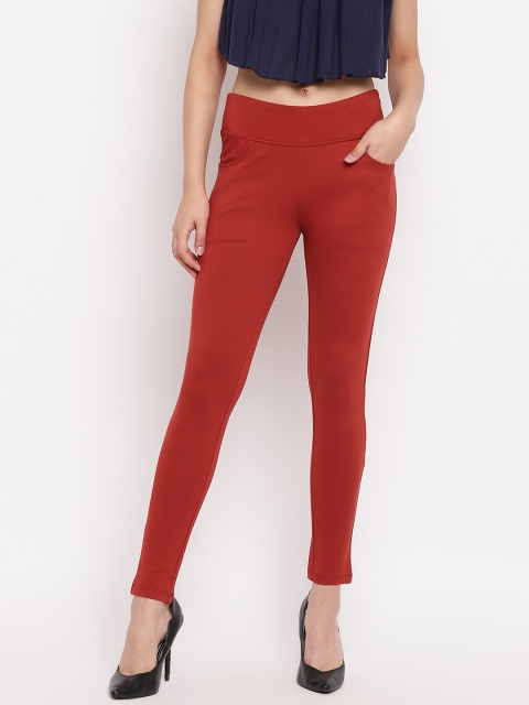 

Marvel Women Rust Red Solid Jeggings