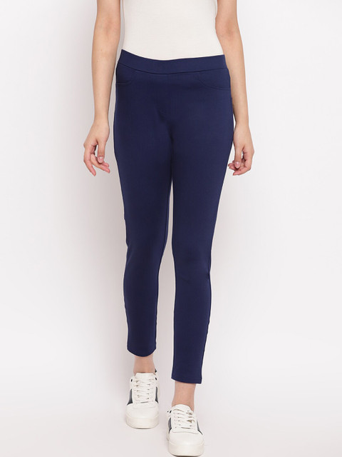 

Marvel Women Navy Blue Solid Jeggings