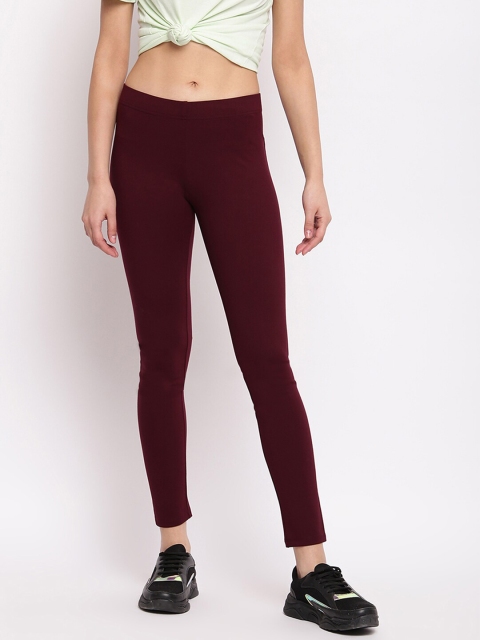 

Marvel Women Camel Brown Solid Jeggings