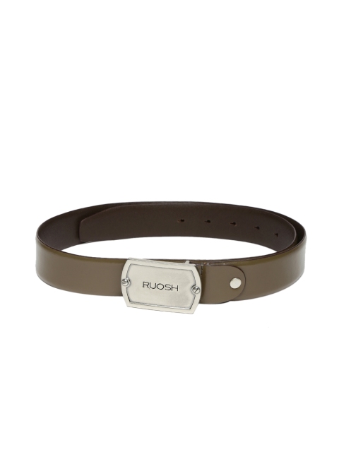 

Ruosh Men Olive Green Solid Leather Belt