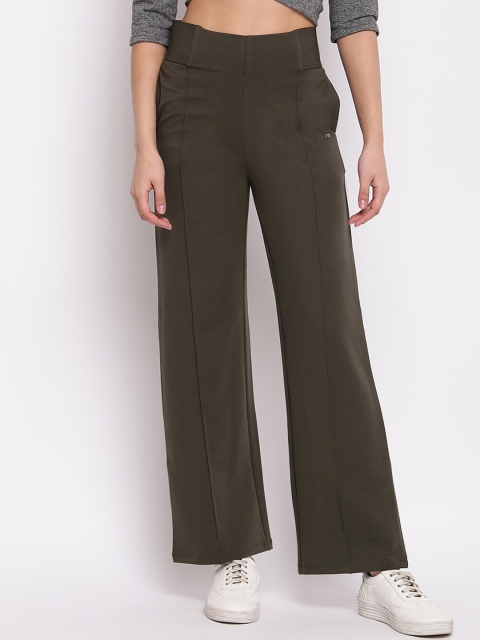 

Marvel Women Olive Green Solid Palazzo