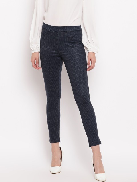 

Marvel Women Blue Checked Woven Jeggings