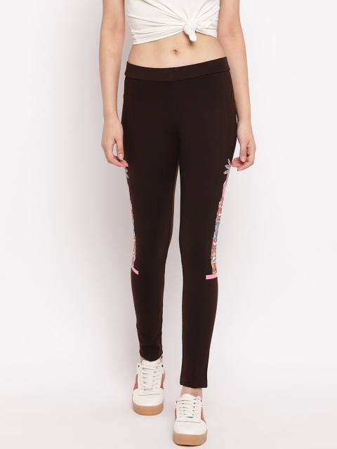 

Marvel Women Brown Printed Woven Jeggings