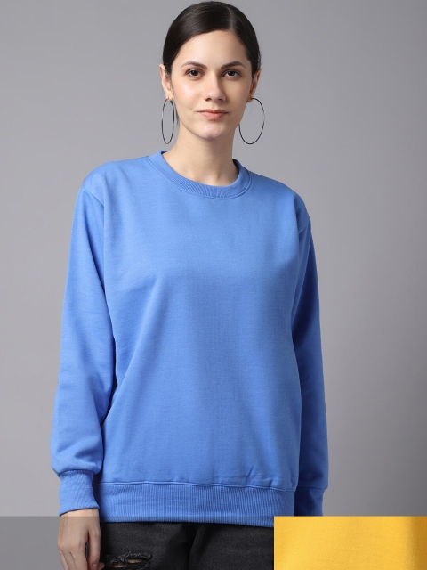 

VIMAL JONNEY Pack Of 2 Women Blue & Yellow Sweatshirt