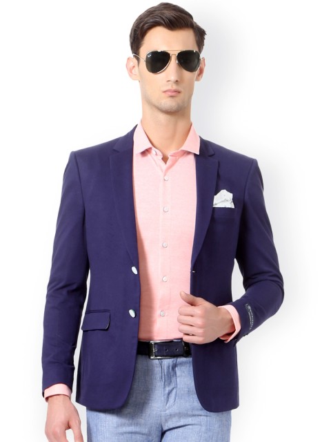 

Solly Sport by Allen Solly Blue Slim Fit Single-Breasted Formal Blazer