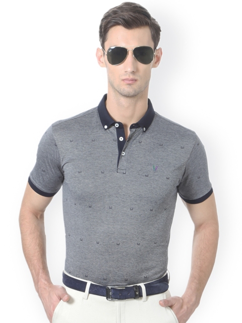 

Allen Solly Sport Men Grey Printed Polo Collar Slim Fit T-shirt