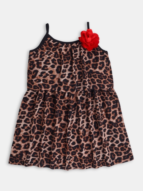 

Hopscotch Girls Brown Animal A-Line Dress