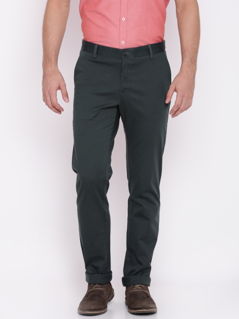 

Allen Solly Men Charcoal Grey Custom Regular Fit Solid Chinos