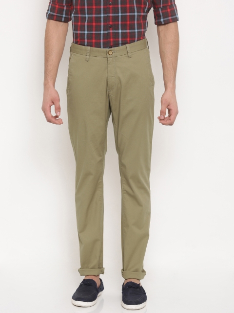 

Allen Solly Men Khaki Smart Slim Fit Solid Regular Trousers