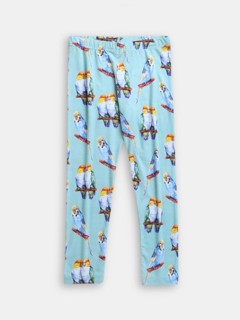 

Hopscotch Girls Green Printed Ankle-Length Leggings