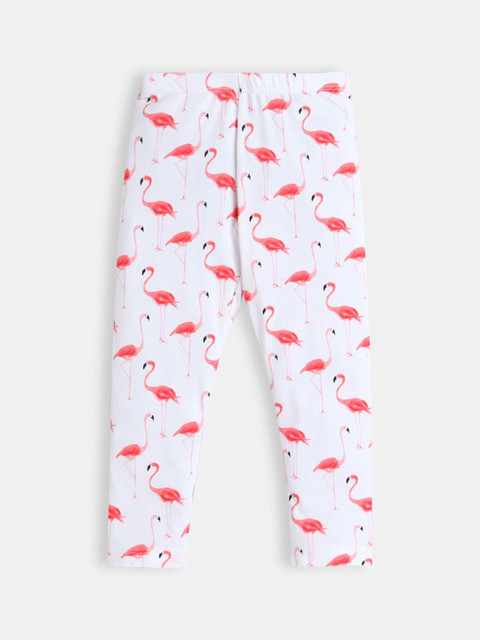 

Hopscotch Girls Off White & Red Printed Ankle Length Leggings