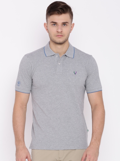 

Solly Sport by Allen Solly Men Grey Solid Polo Collar T-shirt