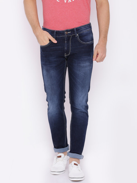 

American Crew Men Blue Slim Fit Mid-Rise Clean Look Stretchable Jeans